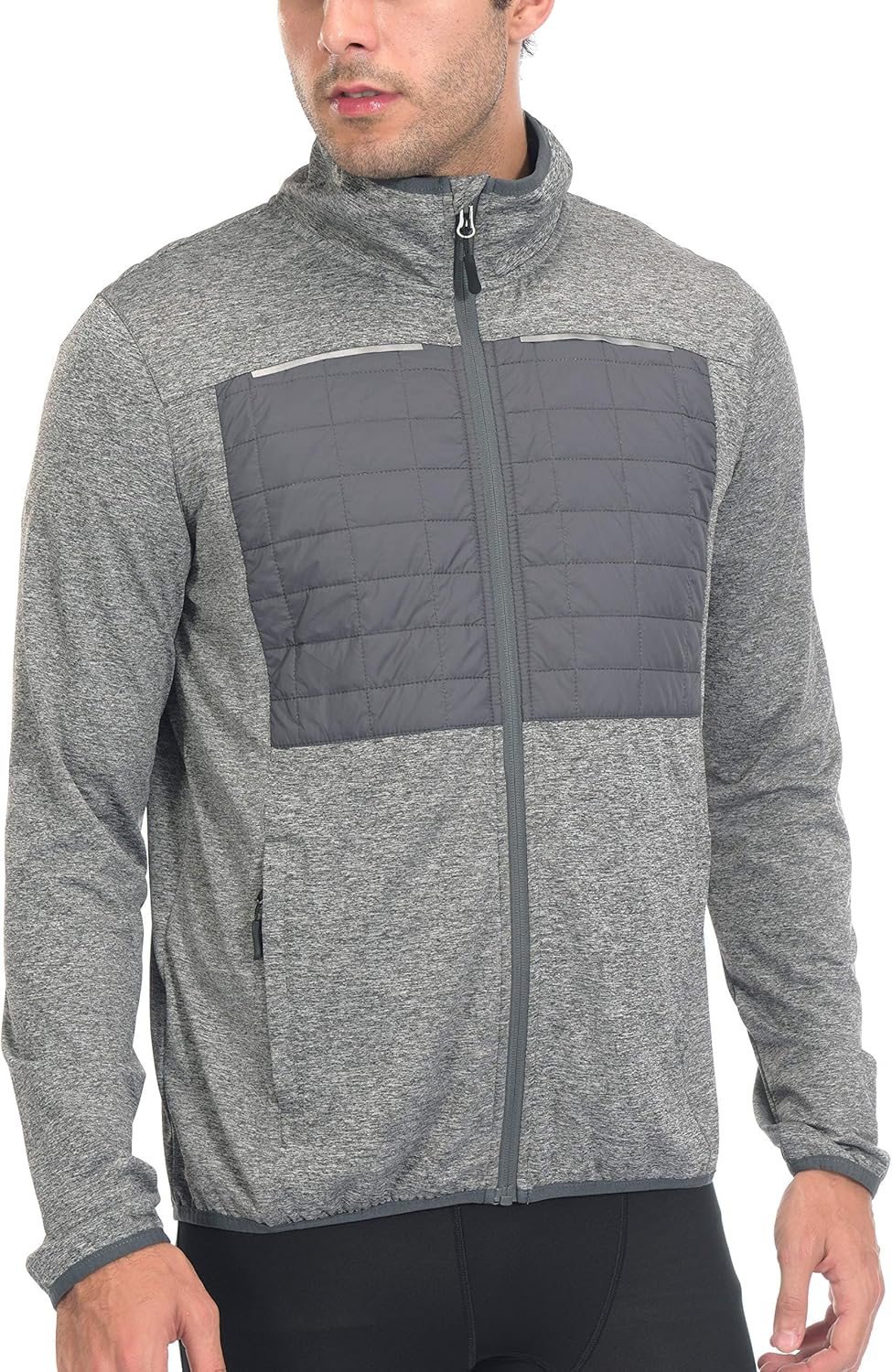 Little Donkey Andy Men's Insulated Full-Zip Running Shirts Thermal Hybrid Jacket Long Sleeve Quick Dry Sportswear : Sports & Outdoors