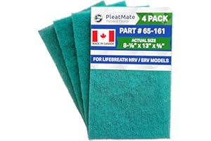 Lot de 4 filtres de rechange 65-161 HRV compatibles avec le ventilateur de récupération de chaleur Lifebreath (HRV), filtre d
