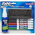 Expo Low Odor Dry Erase Marker Set with White Board Eraser and Cleaner | Fine Tip Dry Erase Markers | Assorted Colors, 7 Piec