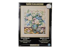 Dimensions Gold Collection Counted Cross Stitch Kit, Oriental Splendor, 18 Count Beige Aida, 12'' x 14''
