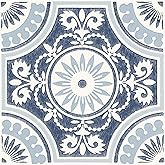FloorPops 12-in by 12-in Blue Ezra Vinyl Peel &amp; Stick Floor Tiles (10 Tiles), (10 sq.ft./Carton)