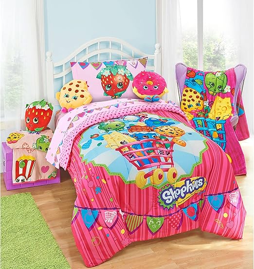 Amazon.com: Shopkins Girls Twin Comforter & Sheet Set (4 ...