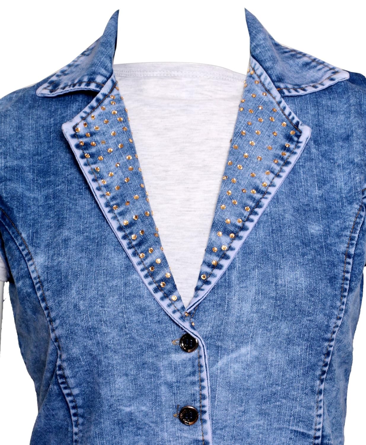 indiweaves womens blue sleeveless denim shrug/jacket_size- xx-large_djs-11-iw