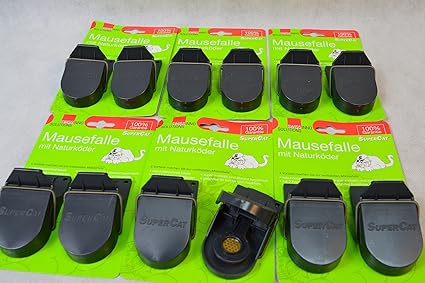 12 Stück (6X2) Mäusefalle Schlagfalle Mausefalle SUPER-CAT Mäusefallen Falle