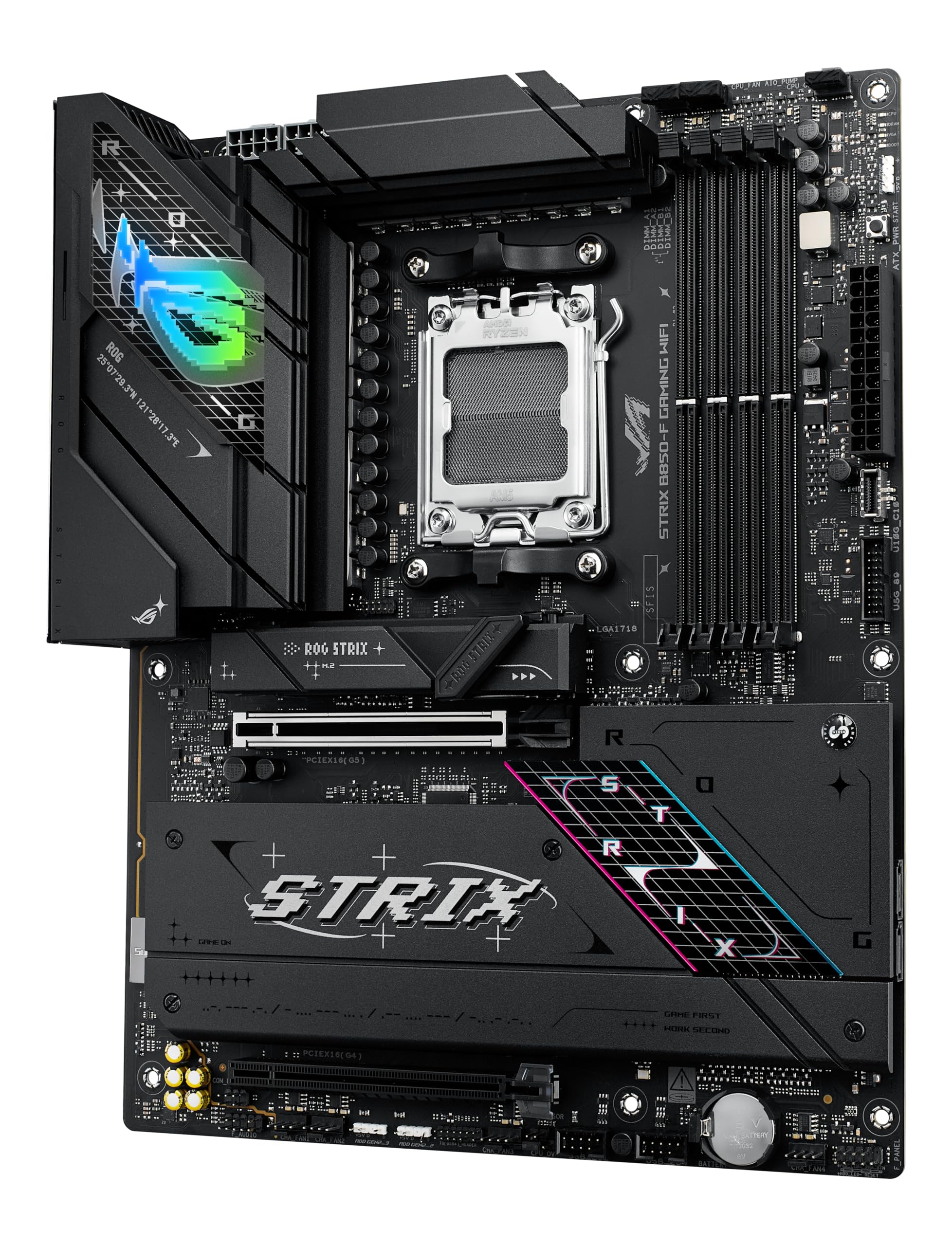ASUS ROG Strix B850-F Gaming WiFi Mainboard Sockel AMD AM5 (AMD B850, ATX, DDR5 Speicher, PCIe 5.0, WiFi 7, 2X PCIe 4.0 M.2, Aura Sync) 3