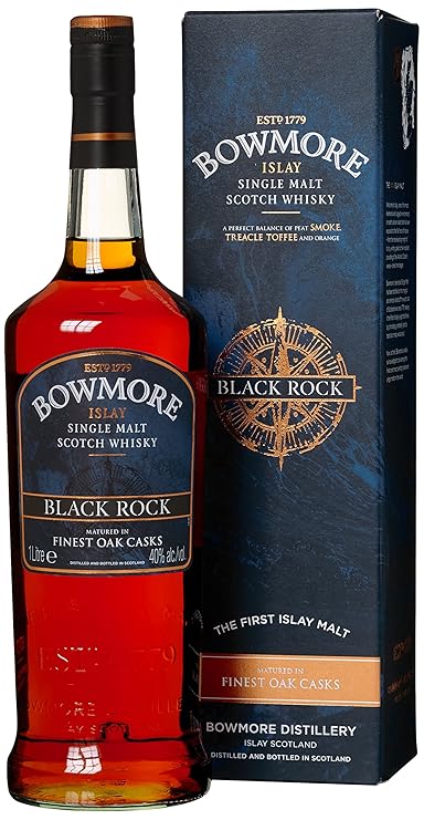 Bowmore Black Rock Whisky mit Geschenkverpackung (1 x 1 l)