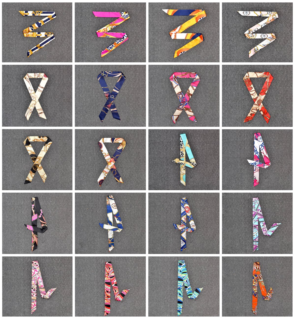 Yarachel 20pcs Neckerchief Scarf - Hairband Handbag Handle Ribbon Fashion Bag for Women Girls Decoration Yarachel 20pcs Neckerchief Scarf - Hairband Handbag Handle Ribbon Fashion Bag for Women Girls Decoration