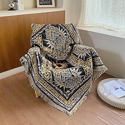 Shesyuki Boho Throw Blanket Reversible Cotton