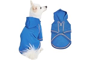 Blueberry Pet Essentials Hoodie – 22″ Cotton‑Blend Sweatshirt with Hood, Alaskan Blue, Machine‑Washable Dog Jersey