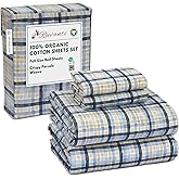 RUVANTI 100% Organic Cotton Sheets Full Size, Percale Weave, GOTS Certified, 4-Piece Set, Deep Pocket 15", Crisp & Breathable, Soft Durable Bedding, Sábanas Algodón Orgánico – Pastel Print