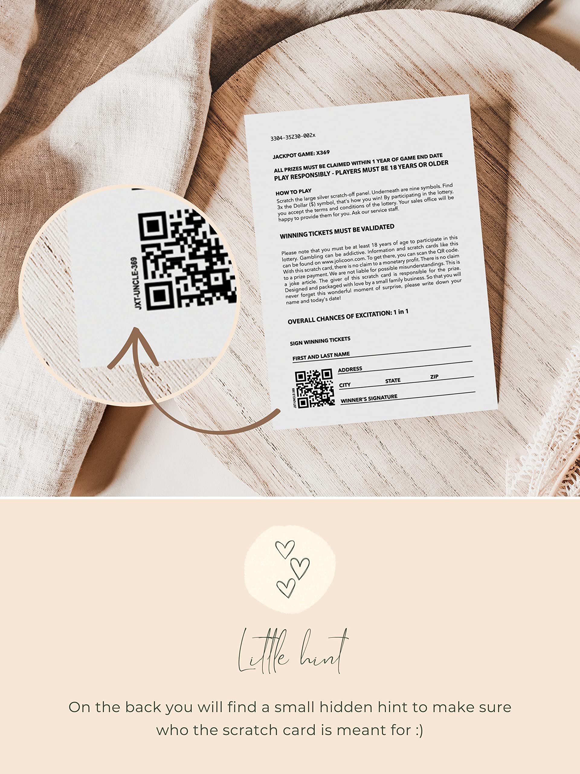 Jolicoon Pregnancy announcement lottery scratch cards - You are going to be an uncle - Uncle baby announcement lottery tickets