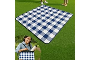 High Stream Gear Picnic Blanket Waterproof Foldable – 2-in-1 Picnic Mat and Bag, Large Outdoor Beach Mat, Compact & Portable Picnic Blankets for Travel, Camping, Park, or Family Use (Blue)