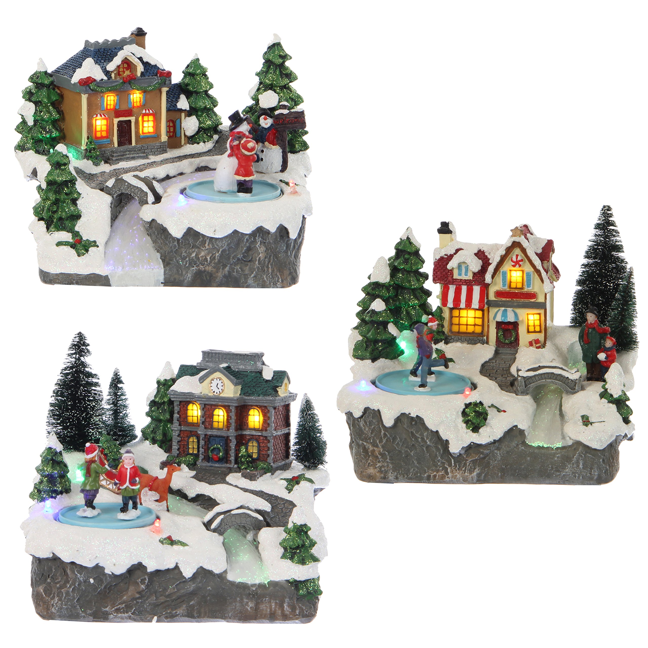 Edelman Citta' With Children 3Ass With Lights Christmas Decorations And Objective, Multicoloured, 8718861249880