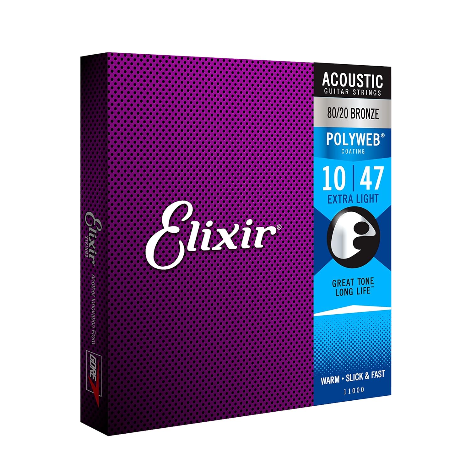 Elixir Strings Acoustic Guitar Strings, 6 String, Extra Light POLYWEB