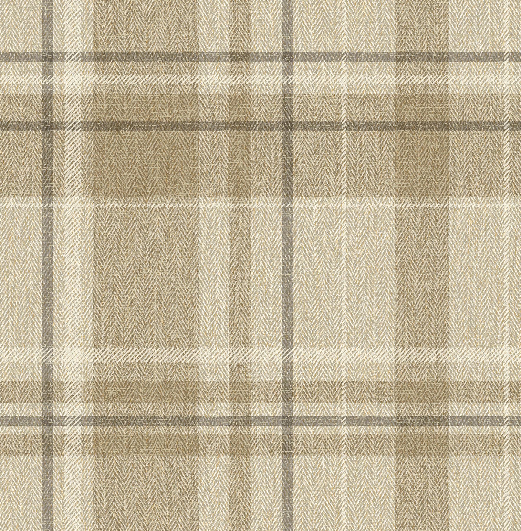 CROWN M1868 Harris Check Luxury Textured Wallpaper, Natural