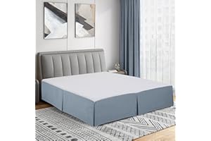 Cathay Home Double Brushed Microfiber Pleated Easy Fit Bed Skirt, Ultra Soft, Fade and Wrinkle Resistant - Blue Fog, Queen