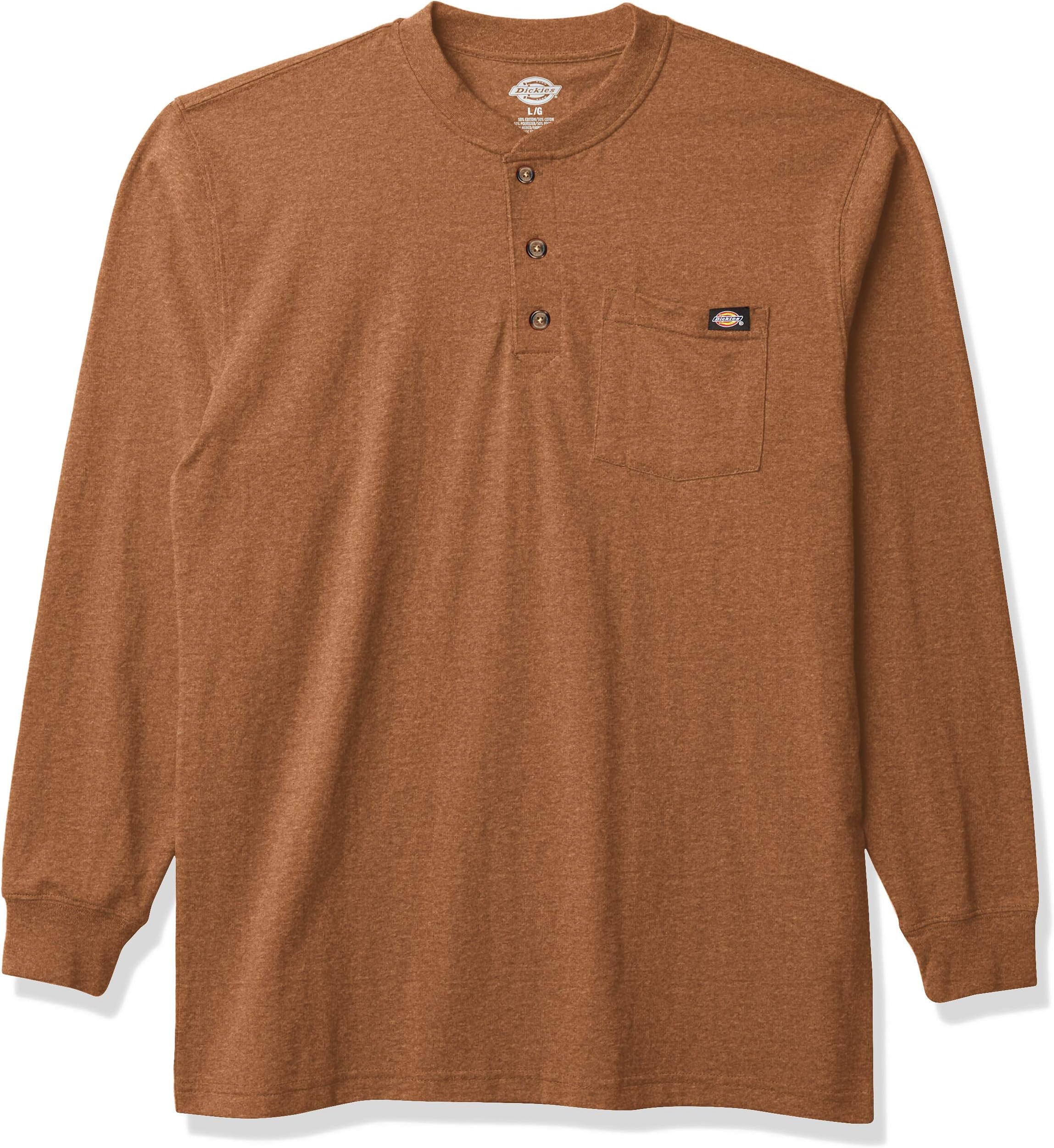 Dickies Men's Long Sleeve Heavyweight Henley