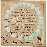 MMIUAEG Elephant Bracelet Gifts for Women Stone Beaded Inspiration Encouragement Elephant Charm Bracelet Birthday Mothers' Day Jewelry Inspirational Bracelet