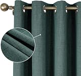 CUCRAF 100% Blackout Curtains 66 x 114 Inch Eyelet 2 Panels Dark Green view 7