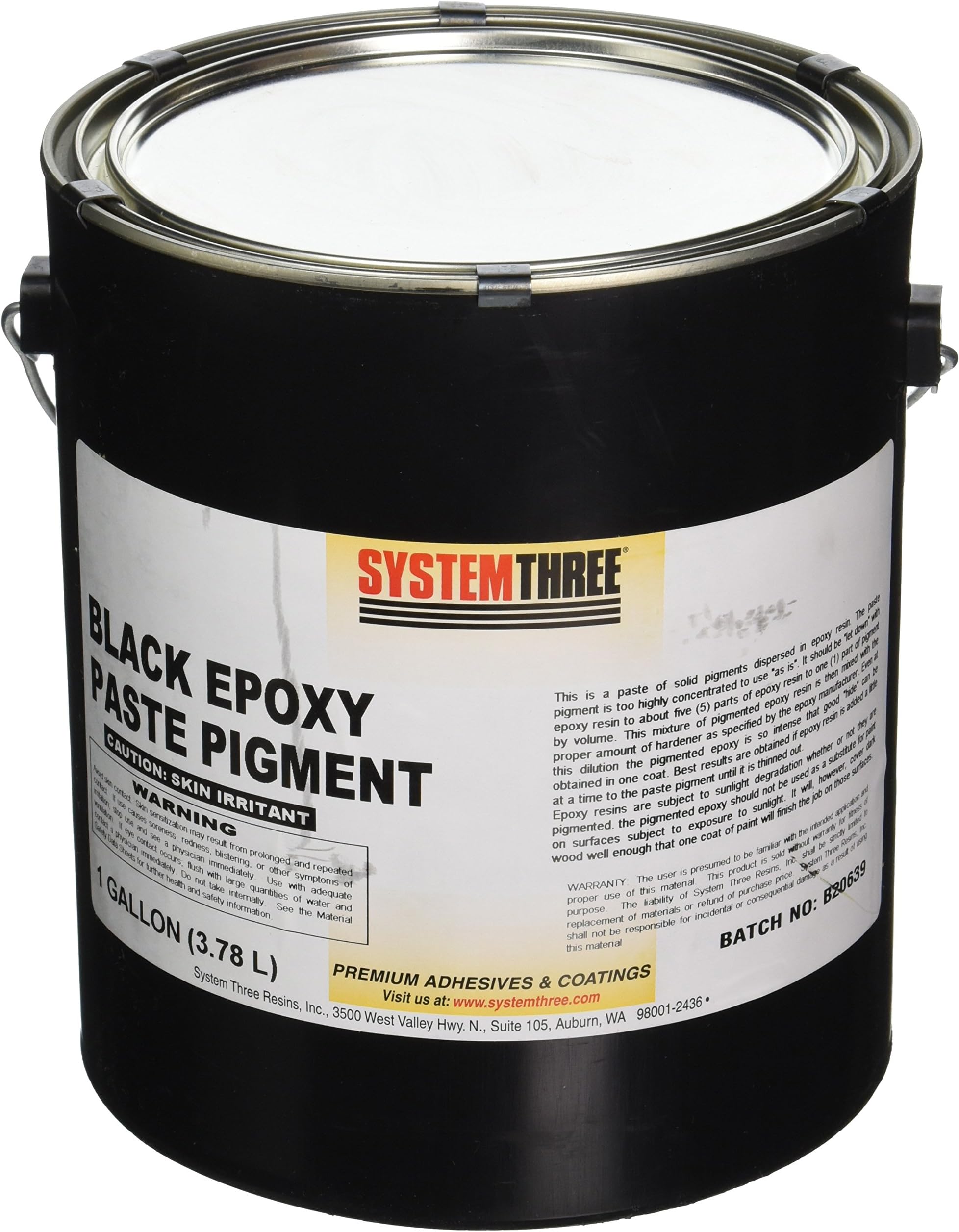 System Three 3201A24 Black Paste Pigment Coating, 1 gal Can