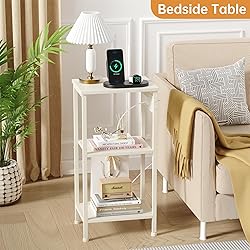 Asgolion Tall End Table with Charging Station, 3