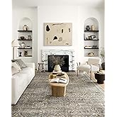Loloi Layla Collection LAY-13 Antique/Moss 7'-6" x 9'-6" .13" Thick Area Rug, Soft, Durable, Vintage Inspired, Distressed, Lo