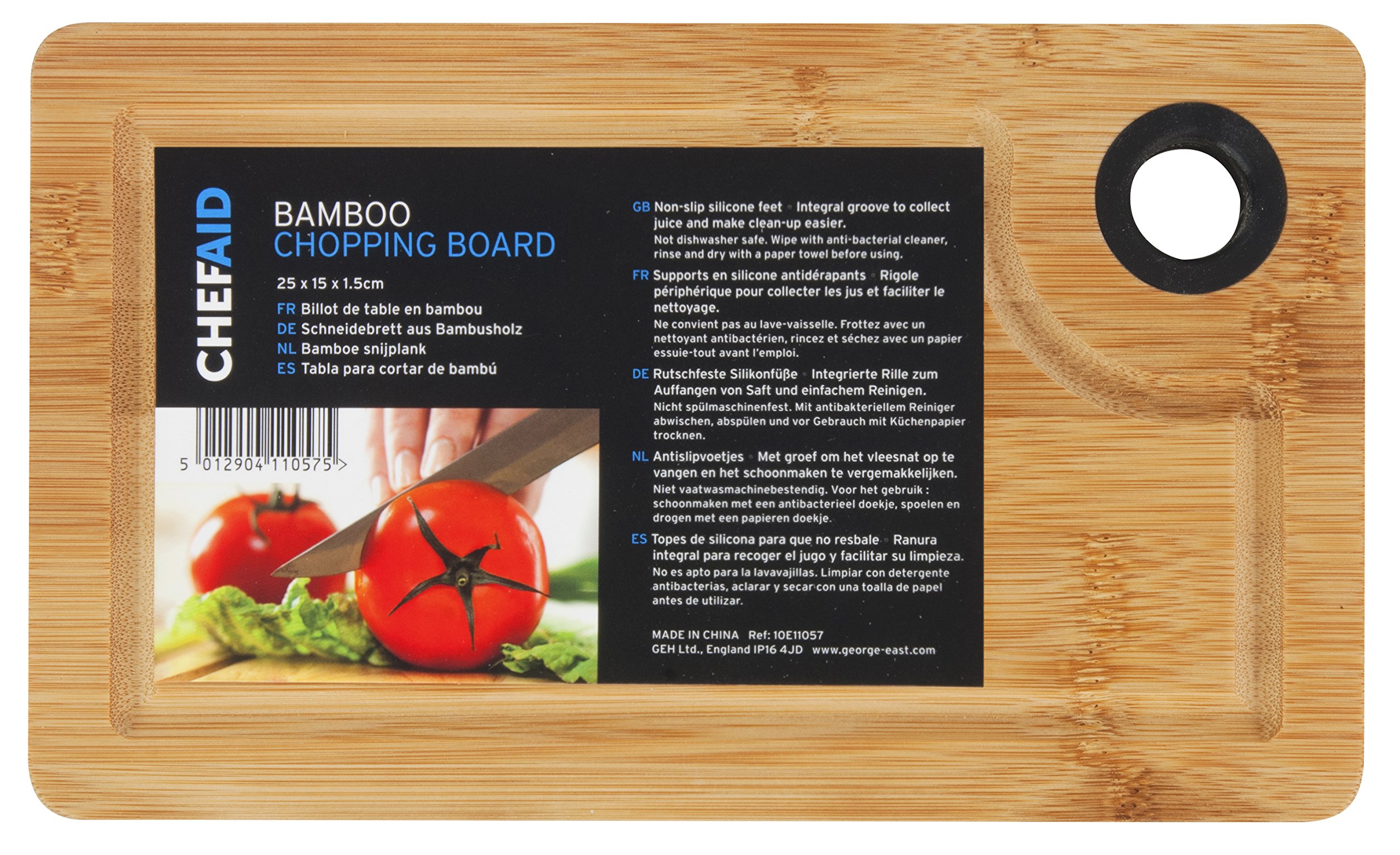 Chef Aid Bamboo Chopping Board, Measures 25cm x 15cm,Brown