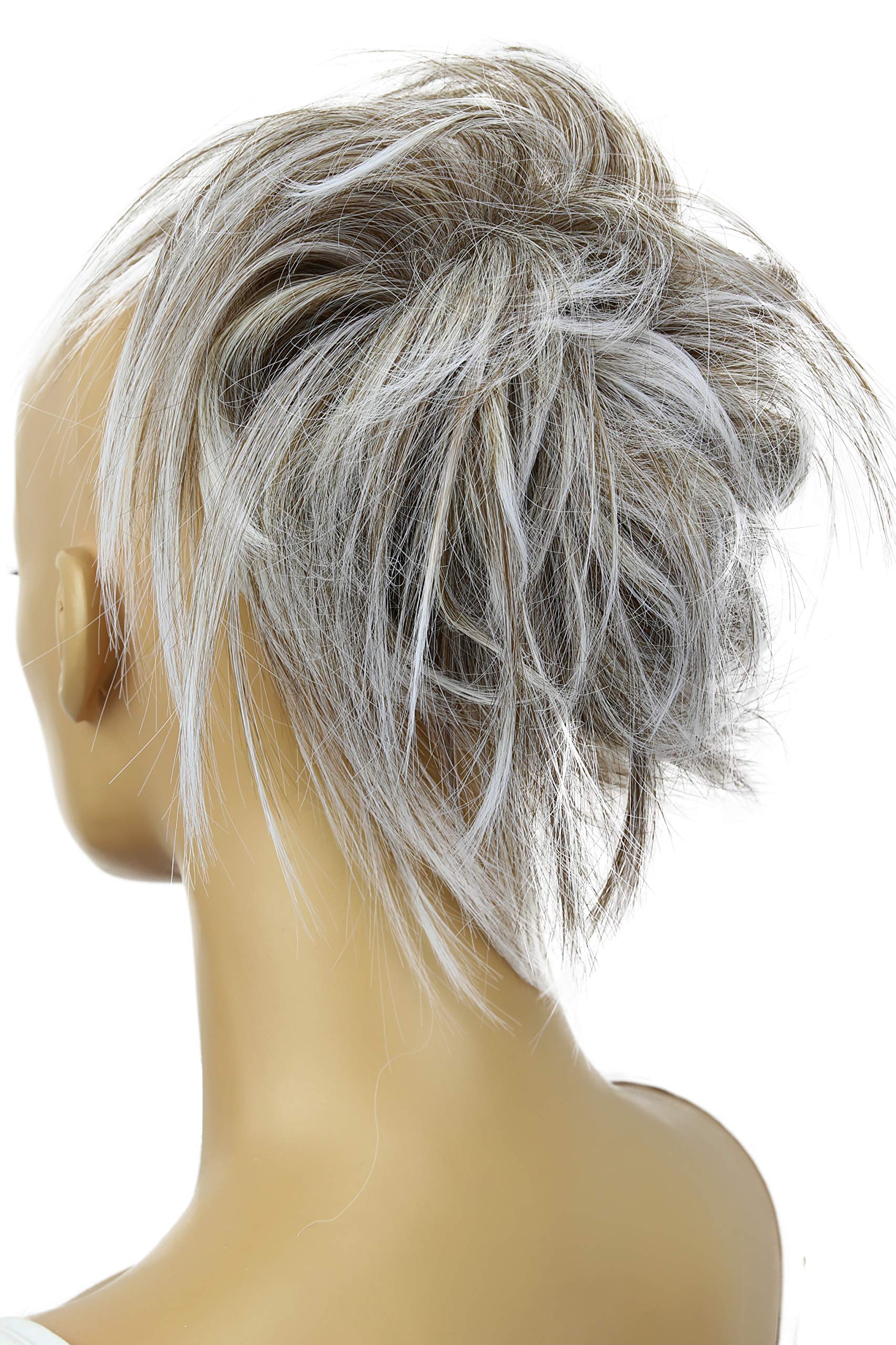 CAISHA XXL Jumbo Hairpiece Scrunchy Updo Bridal Hairstyle Messy Hair Tie Gray Mix G10F — image 1