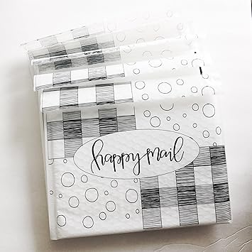 Amazon Com 10 Pack White Poly Bubble Mailer Decorative Happy