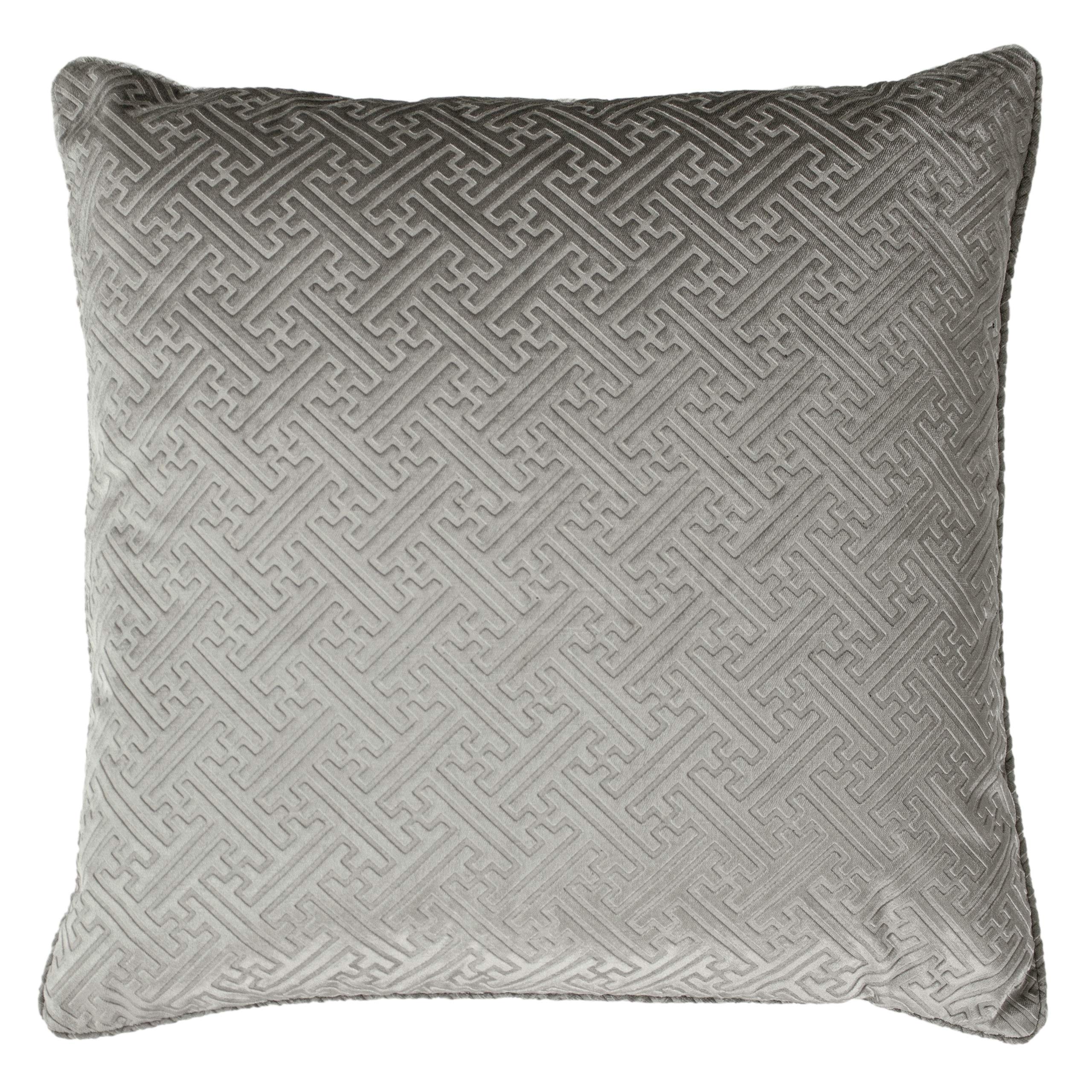 Paoletti Florence Polyester Filled Cushion, Silver, 55 x 55cm
