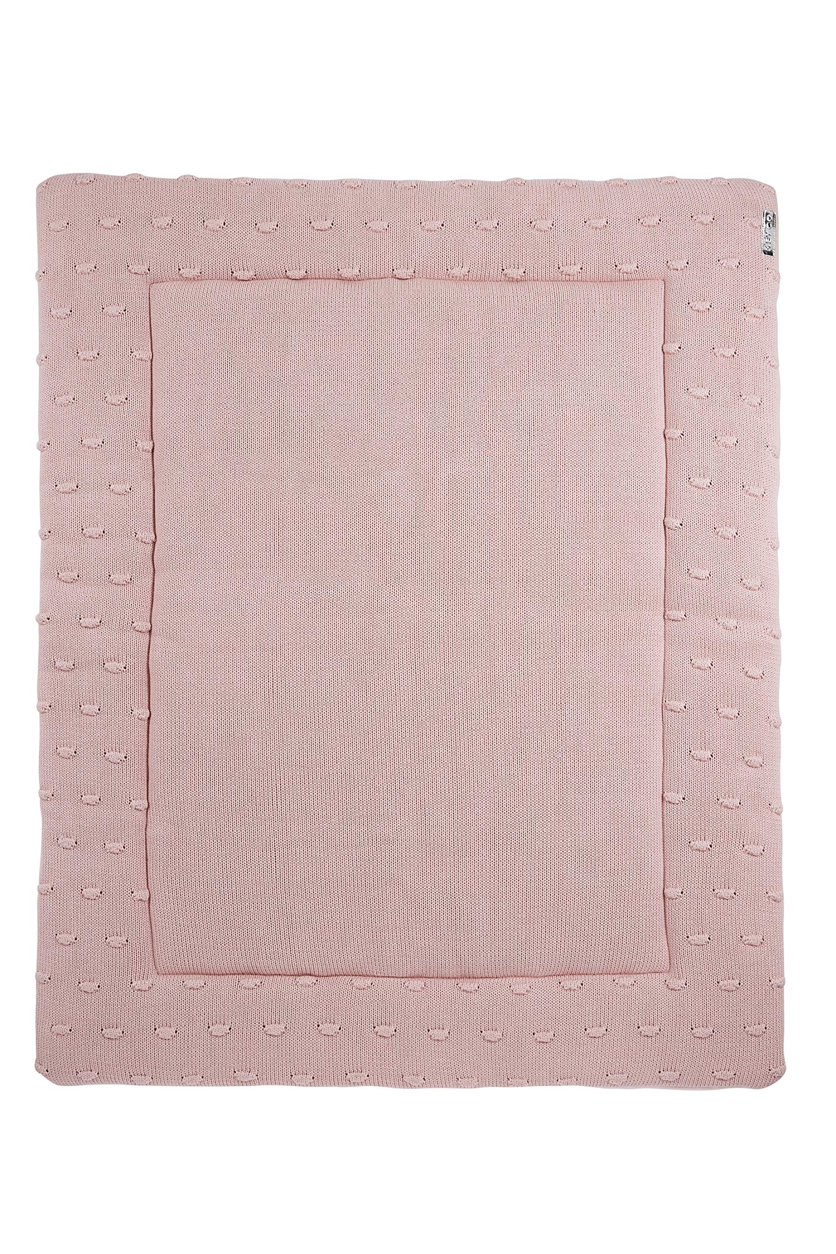 Meyco 2793052 Playpen Insert - Box Mattress - Play Mat - Fine Knit - Knots - Pink - 77 x 97 cm