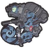 Patchlab Helikon-Tex Tactical Chameleon Nightstalker Operator PVC Morale Patch with Hooks and Loop Attachment for Backpacks | for Army, Patriots, Grey &amp; Green, 4x4