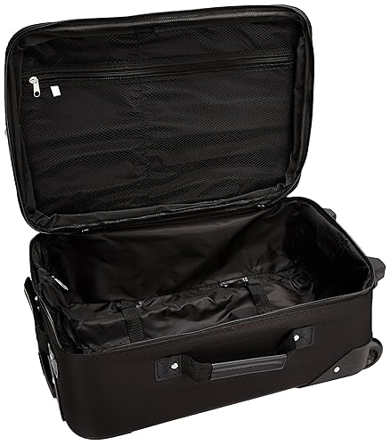 Rockland Fashion Softside Upright Luggage Set, Black/Gray, 2-Piece
