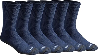 Calcetines Dri-tech con control de humedad para hombre, paquete múltiple, 3.0 Full Cushion Navy Marl (6 Pares), Shoe Size: 6-12