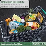 VenO 4 Pack Reusable Grocery Bags with Hard Bottom, Front Pocket, view 4