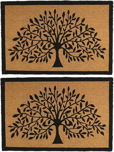 Nicola Spring Coir Door Mats 90x60cm Tree of Life Pack of 2