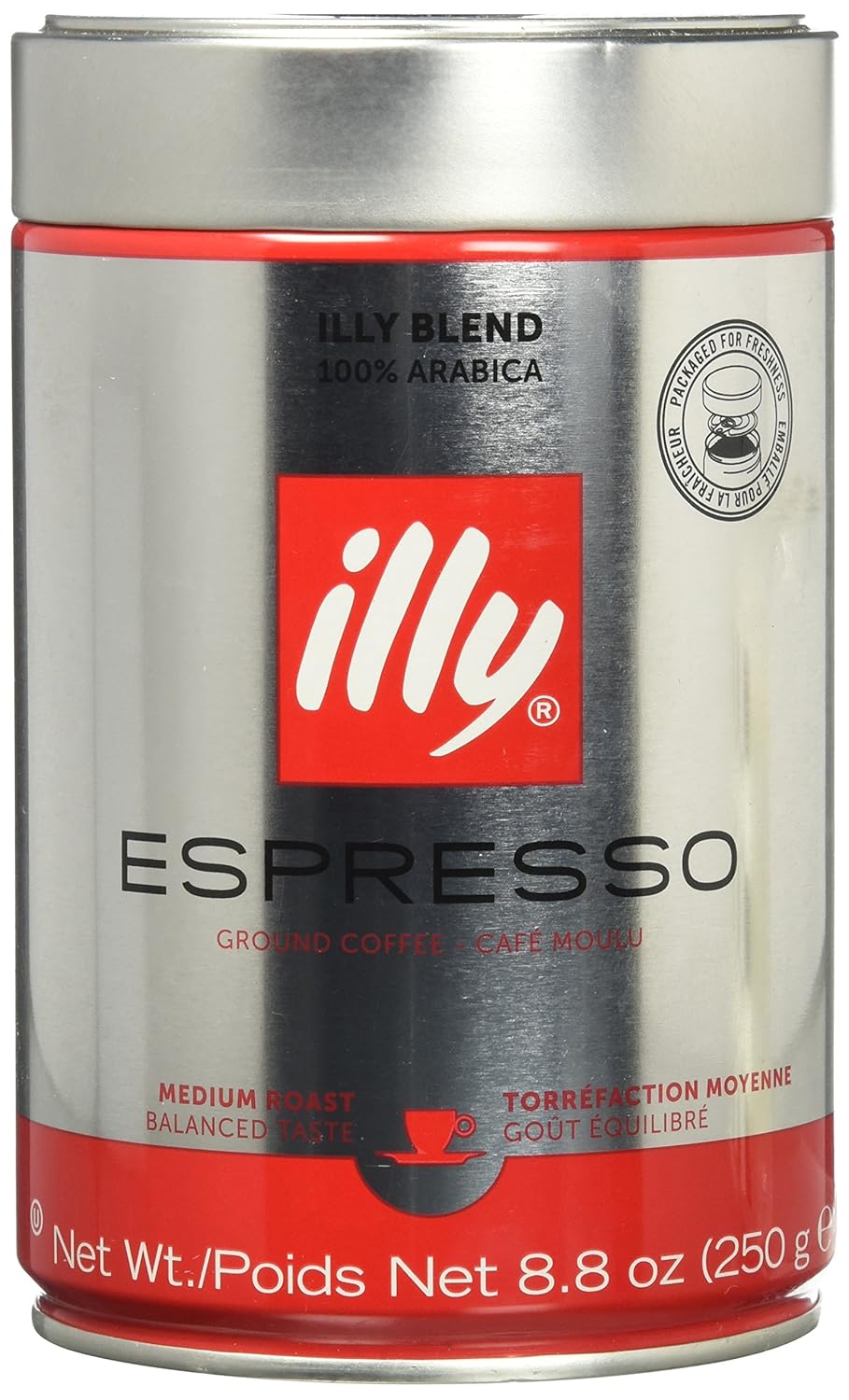 illy Caffe (Medium Roast, Ground coffee), 8.8 Ounce Tin ...