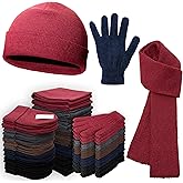 Moda West 72-Pack Gloves, Scarves, and Beanies - Bulk 24 Glove Pairs, 24 Scarves, 24 Beanies - Bulk Supplies for Cold Weather, Emergencies, Homeless, Charity
