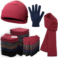 Hats and gloves bundle pack 6 items 6 Pcs Winter Hat Gloves Scarf Set for Women Warm Knitted  main image 2