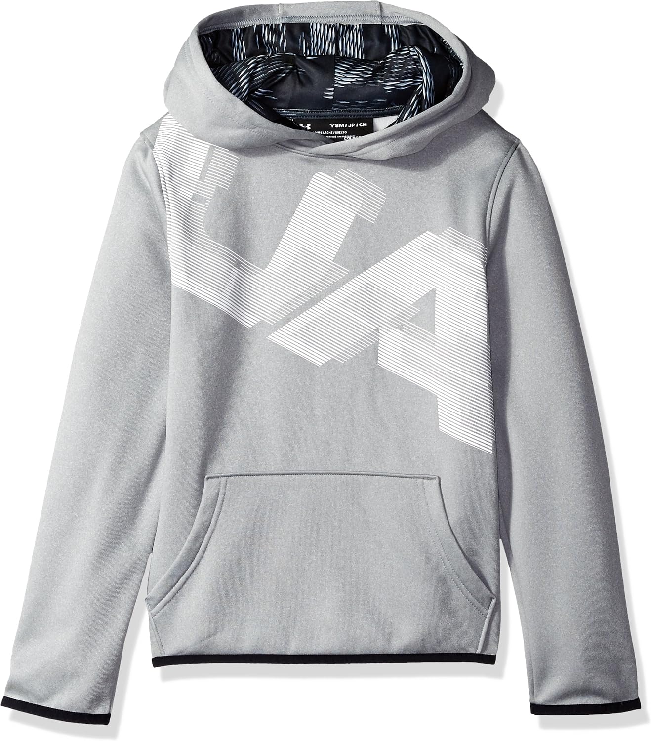 Under Armour Boys' Armour Fleece Printed Hoodie, Steel (035)/White ...