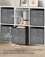 SONGMICS Storage Boxes Set of 6 30 cm Cube Fabric with Handles Heathered Black view 8