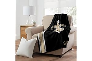 NORTHWEST ART MALL Northwest The Company NFL Polyester Sherpa Throw Blanket, New Orleans Saints, 50x60 inch