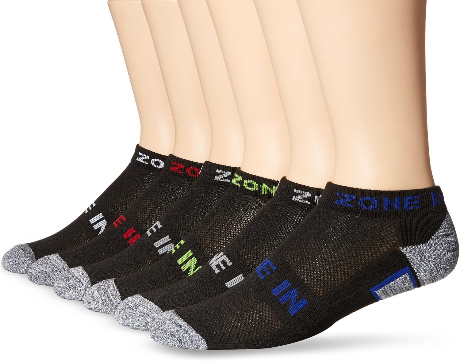 Zone In Men's Pack Low Cut Socks, Black, 1013/612 at Amazon Men’s