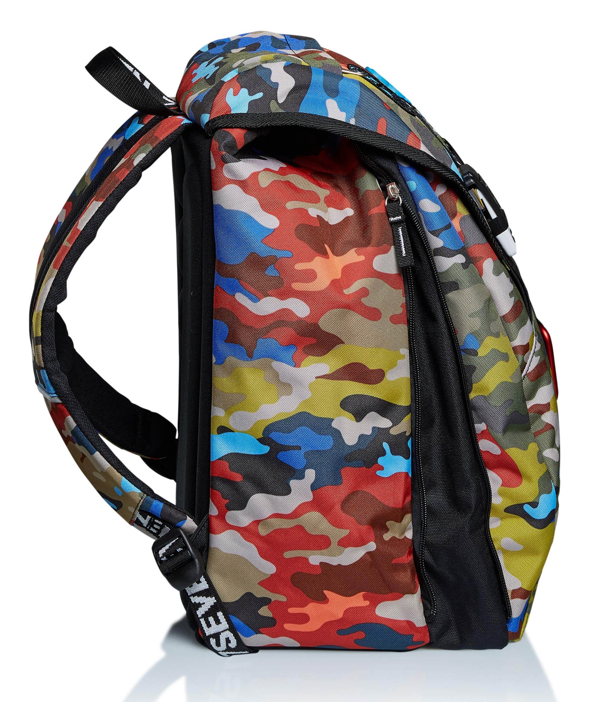 Seven Backpack, ADVENTURE CAMO for Teen, Girls&Boys, Large Capacity, For School, Sport & Free Time, Italian Design, green