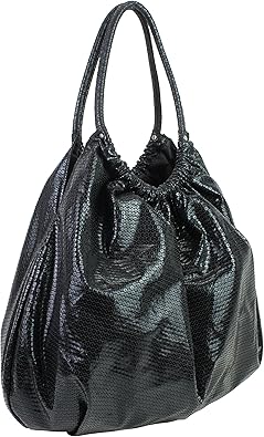 black sequin handbag
