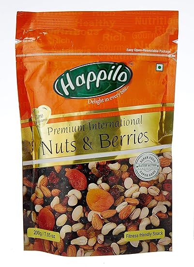 Happilo Premium International Nuts and Berries, 200g (Pack of 2)