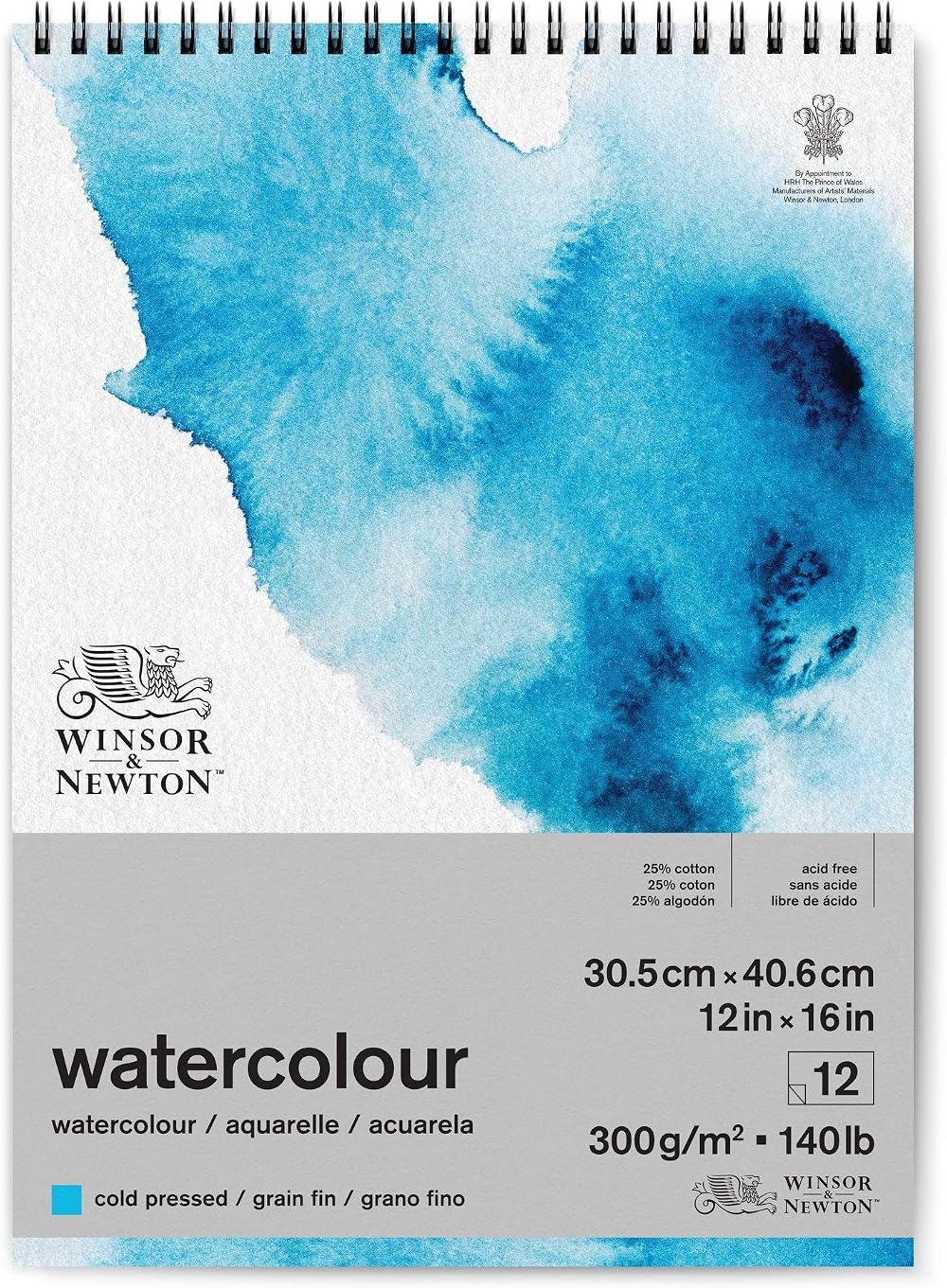 Winsor & Newton Watercolour Paper Pad 30.5 x 40.6 cm 12 Sheets 300 gsm