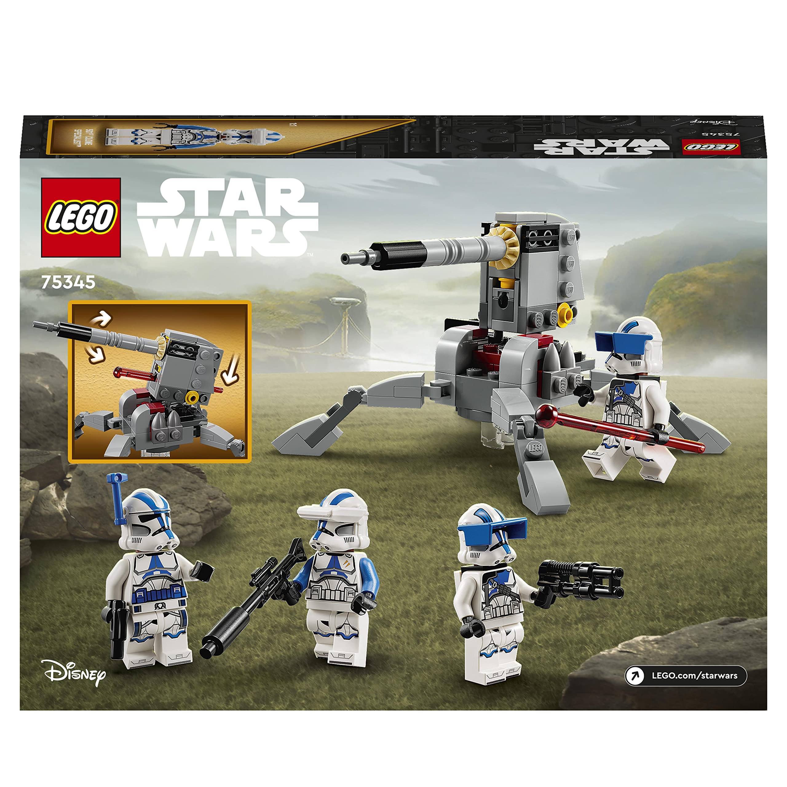 LEGO Star Wars 75345-501st Clone Troopers Battle Pack Set – Sammler Spielzeug mit Einer AV-7-Kanone und 4 Minifiguren – Geschenk für Jungs ab 6 Jahren und Fans von The Clone Wars 7