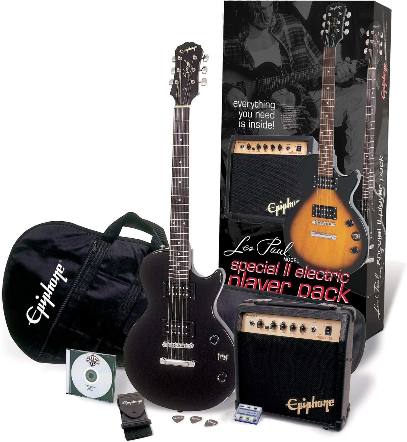 Les Paul Electric Guitar Player Package
 - Epiphone Special Ii Les Paul Player Pack Ebony Amazon Ca Musical Instruments Stage Studio