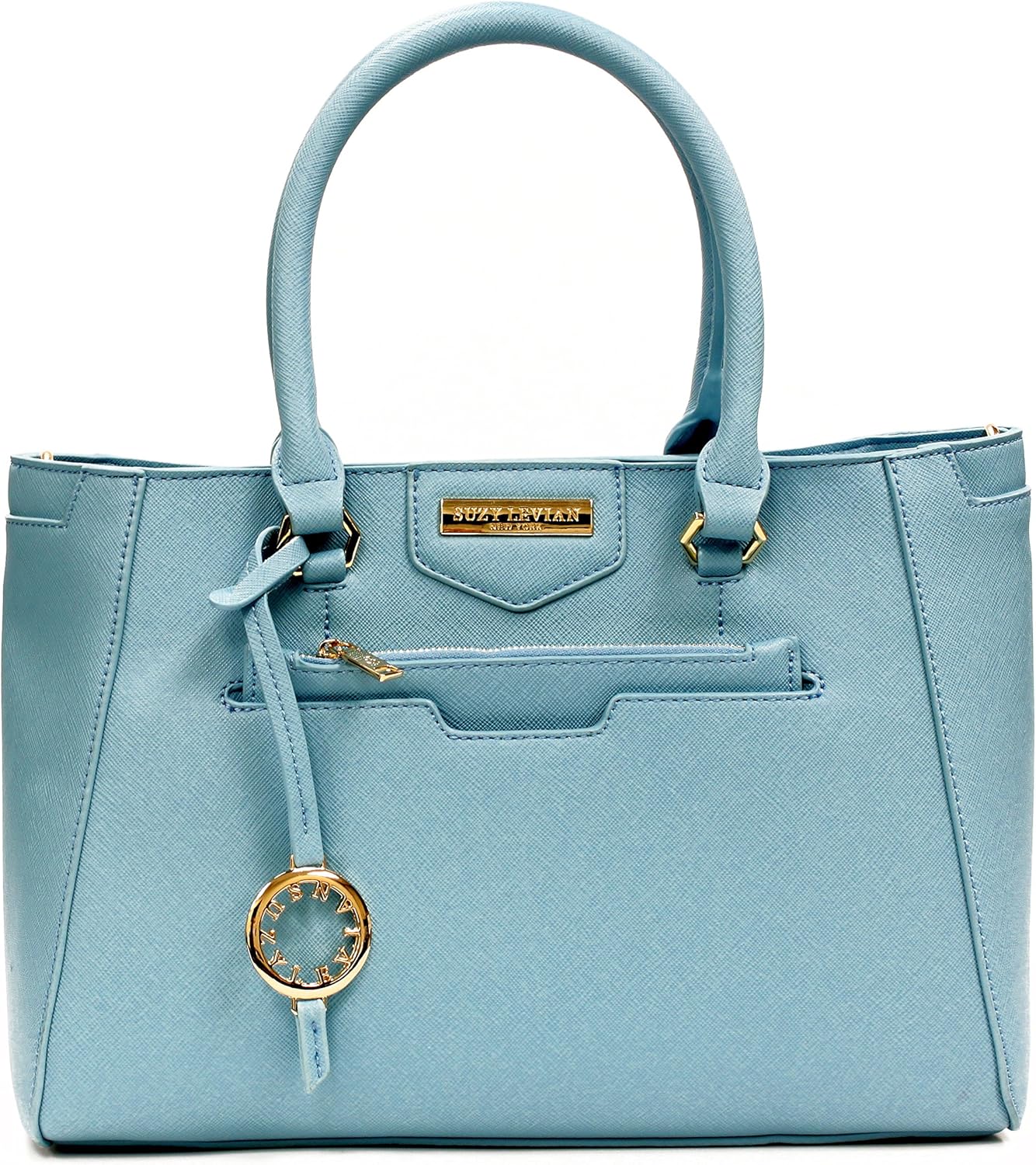light blue satchel handbag